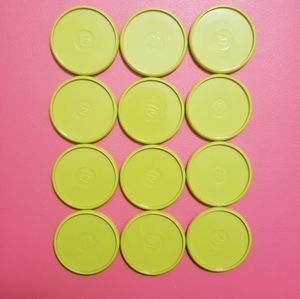 12 lime green expander plastic discs